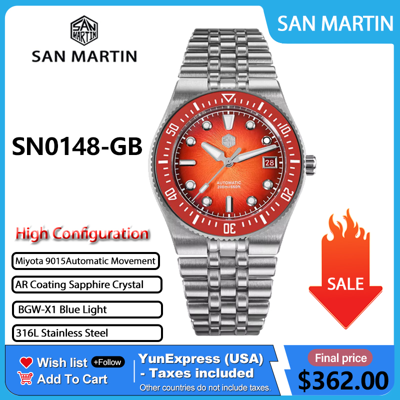 Cloisonne Enamel Dial - San Martin SN0148GB 40mm Emaye Spiral