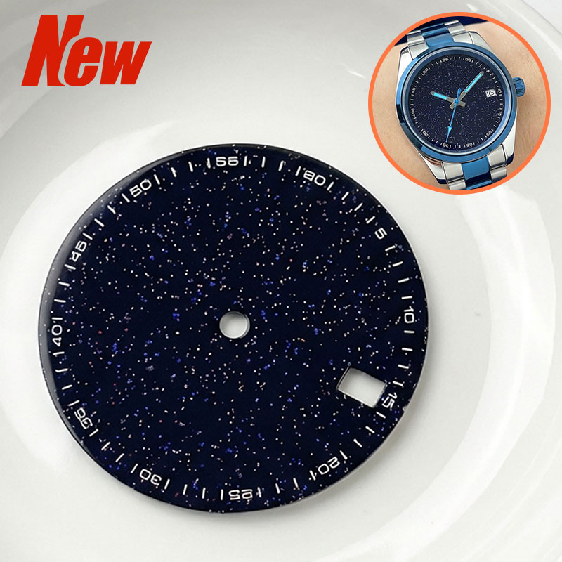 Cloisonne Enamel Dial - 28.5mm Emaye Dokulu Mavi Yıldızlı Gökyüzü