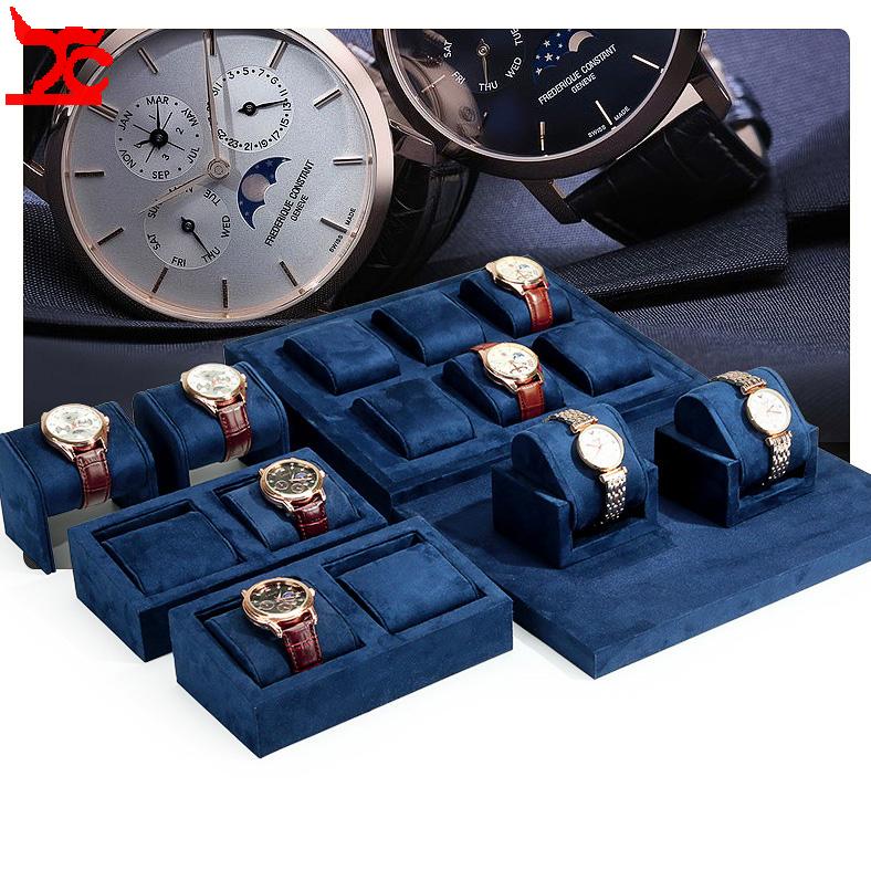 Luxury Watch Store - Mavi Kumaş Saat Sergi Tepsisi Lüks