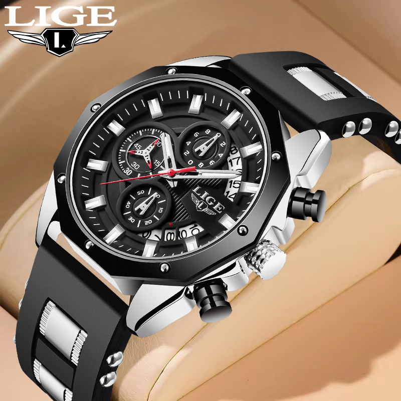 Luxury Watch Strap - LIGE Moda Açık Kuvars Adam Izle