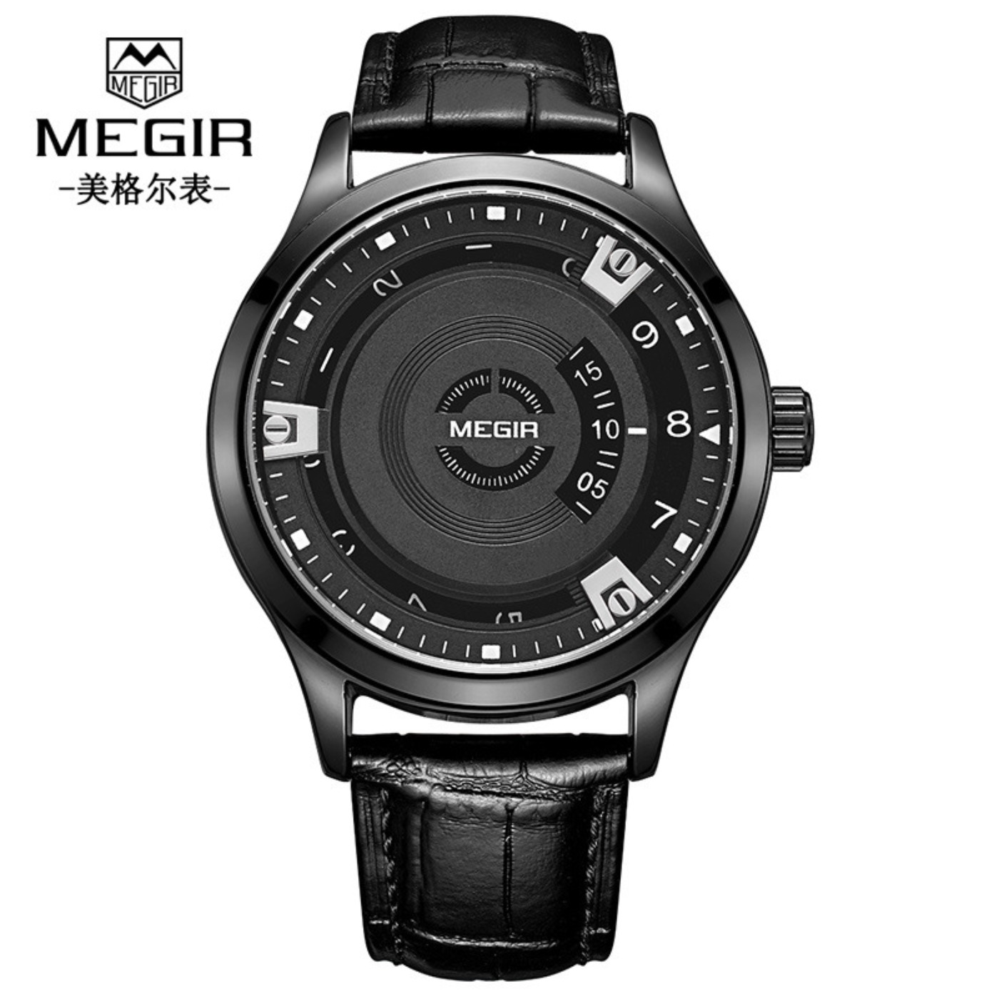 Luxury Watch Strap - MEGIR Erkekler Saatler Lüks Deri Kayış