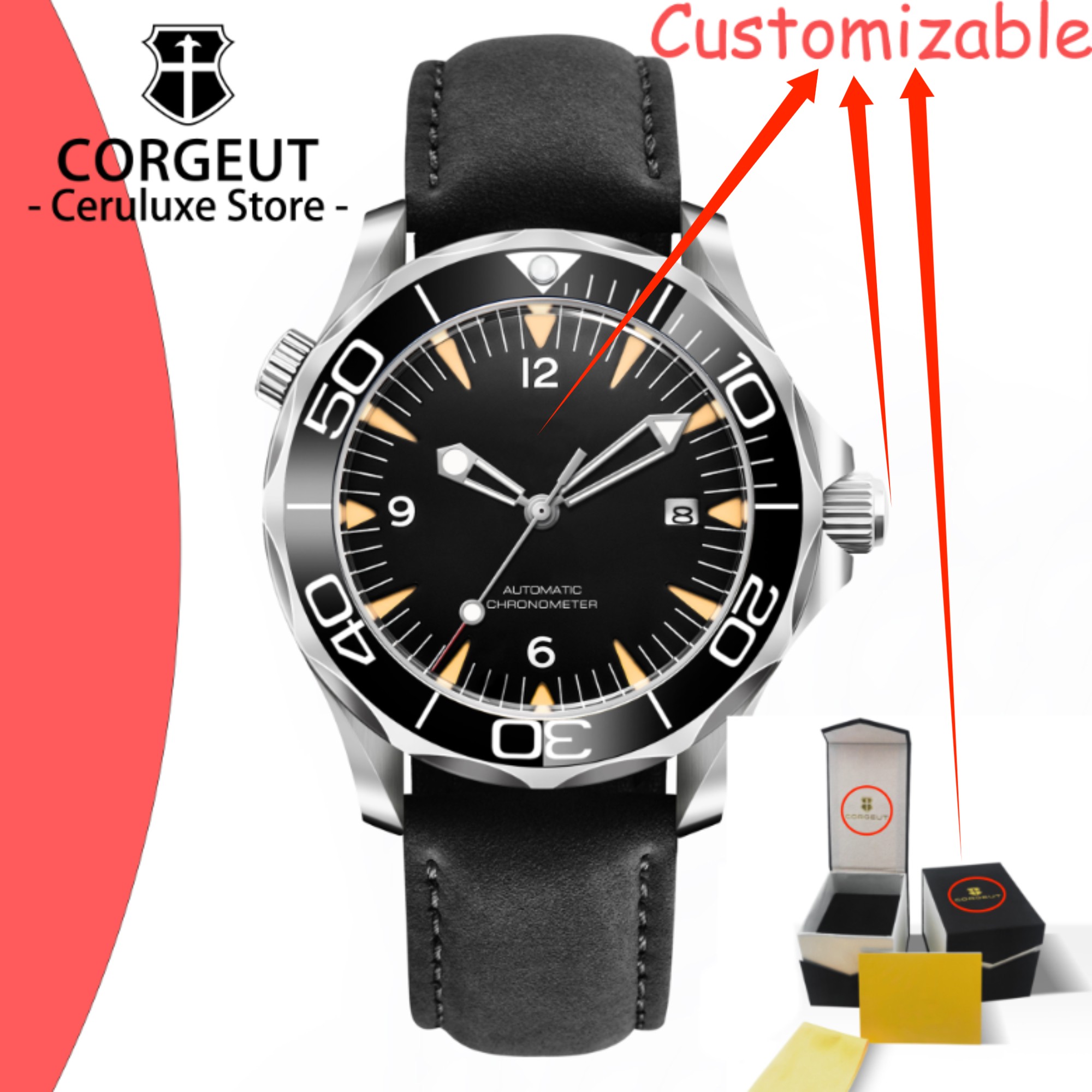 Luxury Watch Logo - ÖZEL Logo Safir Camlı Otomatik Mekanik
