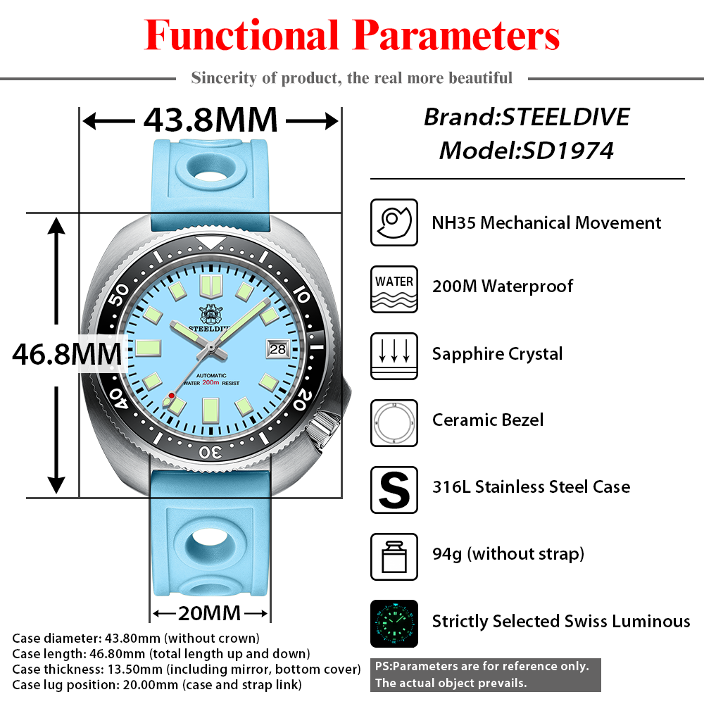 STEELDIVE SD1974 Yeni 43.8mm P - Seiko Watch Prospex incelemesi ve fiyatı