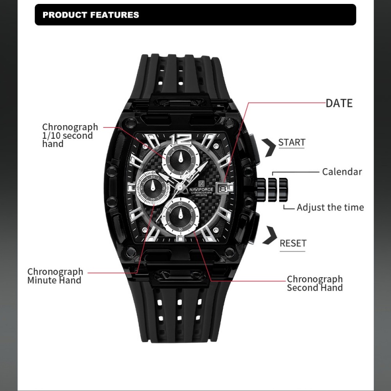 NAVIFORCE erkek saati 5ATM Su  - Luxury Watch Strap incelemesi ve fiyatı