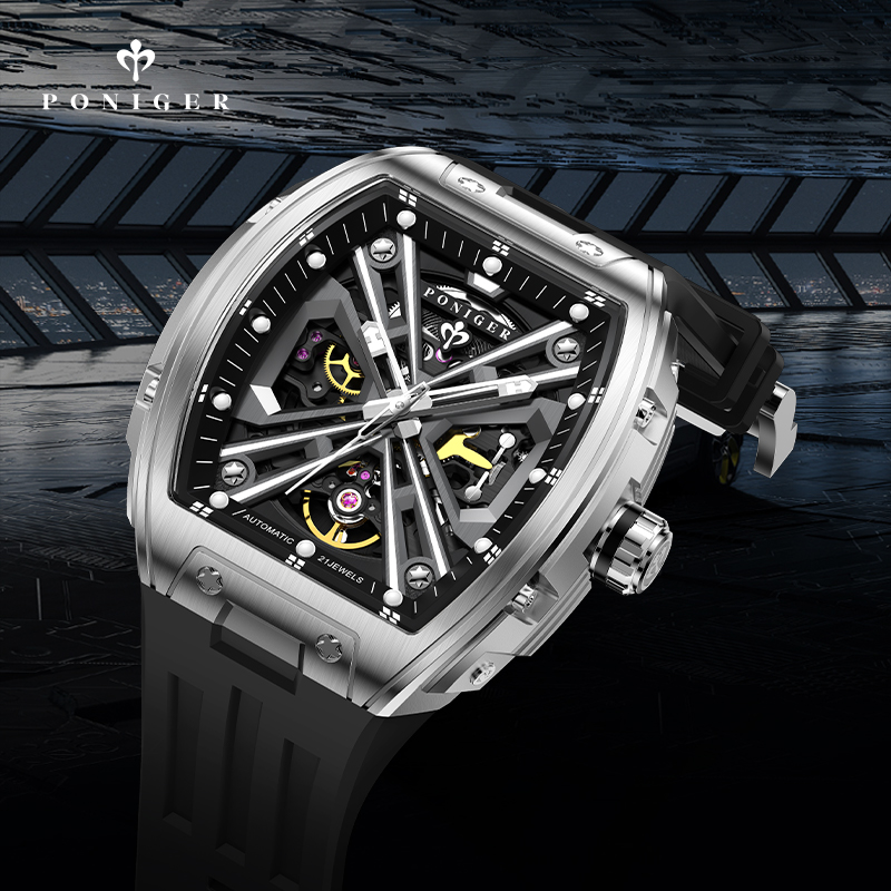 PONIGER Lüks Otomatik Mekanik  - Luxury Watch On Rubber Strap incelemesi ve fiyatı