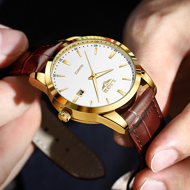 LIGE Moda Kahverengi Deri İzle - Luxury Watch Longines incelemesi ve fiyatı