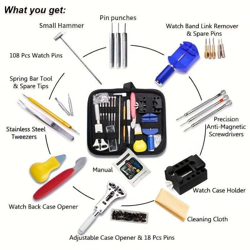 147 adet/takım Saatçi Saat Tam - Luxury Watch Cleaning Kit incelemesi ve fiyatı