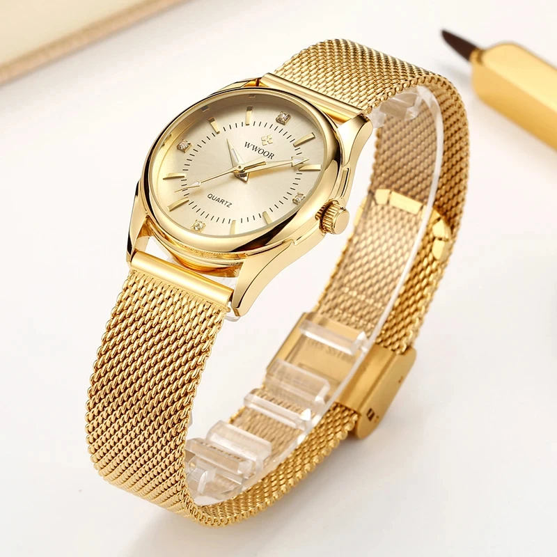 WWOOR Lüks Marka Elbise Altın  - Luxury Watch Brand For Women incelemesi ve fiyatı